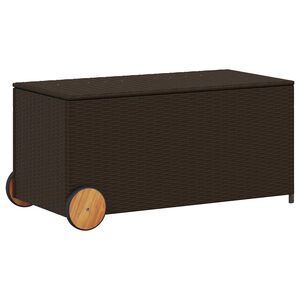 vidaXL Contenitore da Giardino con Ruote Marrone 190L in Polyrattan