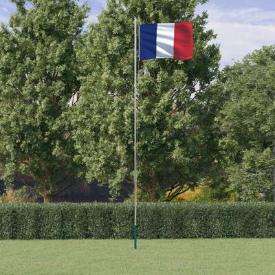 vidaXL Asta e Bandiera Francia 6,23 m Alluminio