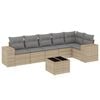 vidaXL Set Divani da Giardino 7 pz con Cuscini Beige in Polyrattan