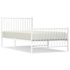 vidaXL Giroletto con Testiera e Pediera Metallo Bianco 100x200 cm