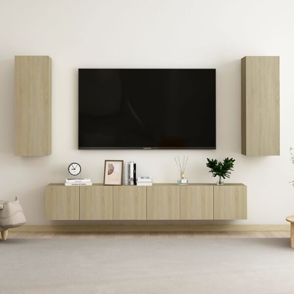 vidaXL Set di Mobili TV 5 pz Rovere Sonoma in Legno Multistrato