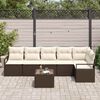 vidaXL Set di divani con cuscino 7 pcs Marrone polyrattan