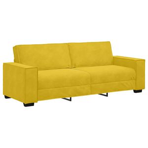 vidaXL Divano a 3 Posti Giallo 220x78x84 cm in Velluto