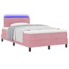 vidaXL Letto a Sorgente LED con materasso Rosa 120 x 200 cm Velluto