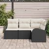 vidaXL Set Divano da Giardino 4 pcs Nero polyrattan