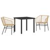 vidaXL Set da Pranzo per Giardino 3 pcs Marrone polyrattan