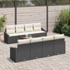 vidaXL Set Divano da Giardino 9 pcs Nero e Crema polyrattan