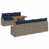 vidaXL Set Divano da Giardino 8 pz grigio e blu navy