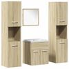 vidaXL Set Mobili da Bagno 5 pz Rovere Sonoma in Legno Multistrato