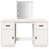 vidaXL Set Toeletta con LED Bianco in Legno Massello di Pino