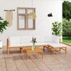 vidaXL Set Divani da Giardino 6pz Cuscini Crema Legno Massello di Teak