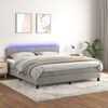 vidaXL Letto a Molle con Materasso e LED Grigio Chiaro 160x200 cm Velluto
