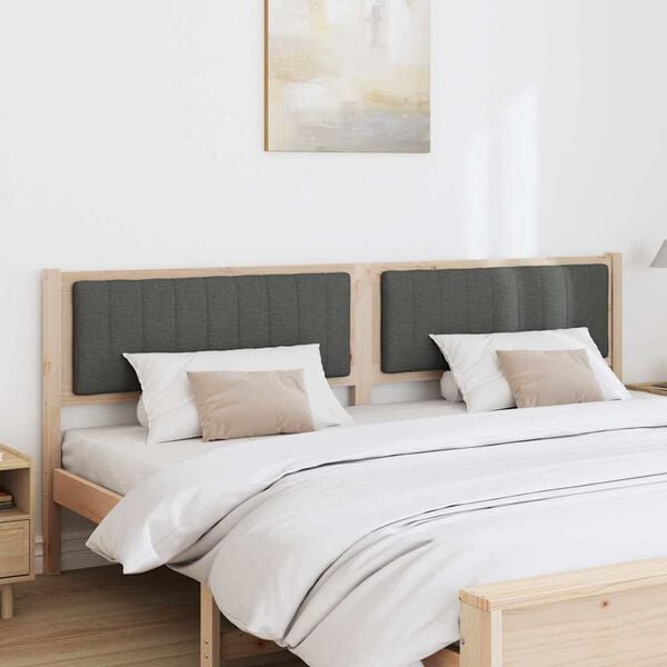 vidaXL Testiera imbottita con testiera Marrone 200 cm Pino massello