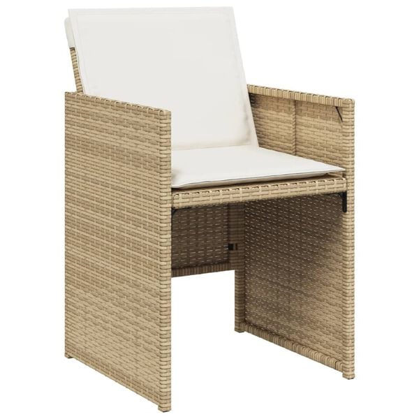 vidaXL Set da Pranzo da Giardino 5 pz con Cuscini Beige in Polyrattan