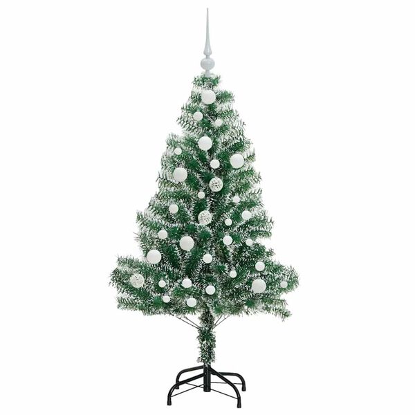 vidaXL Albero di Natale Artificiale Imbiancato con Luci LED 120 cm