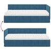 vidaXL Struttura Letto Angolare con Materasso 2 pcs Blu Velluto