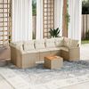 vidaXL Set Divano da Giardino 8 pz con Cuscini Beige in Polyrattan