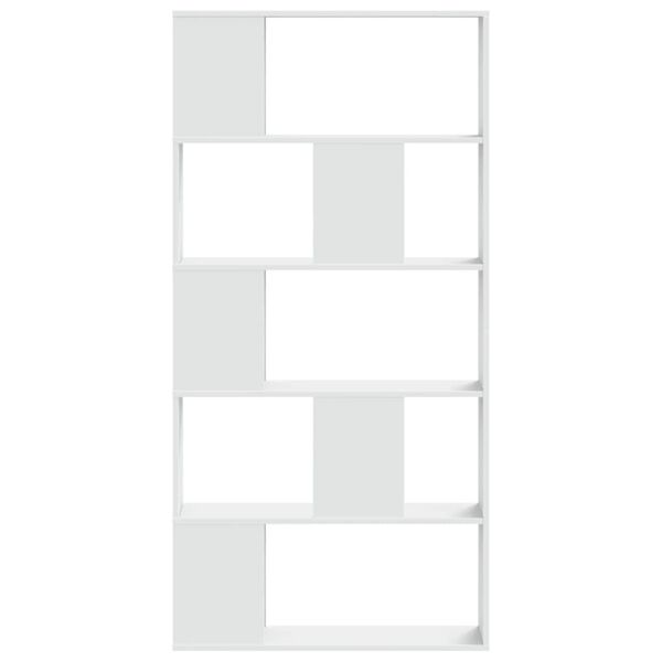 vidaXL Libreria 5 Ripiani Bianca 80,5x23,5x162,5cm Legno Multistrato