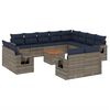 vidaXL Set Divani da Giardino 13 pz con Cuscini Grigio in Polyrattan