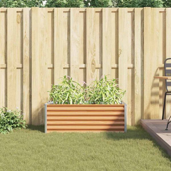 vidaXL Letto rialzato da giardino 98 x 50 x 36 cm Acciaio zincato