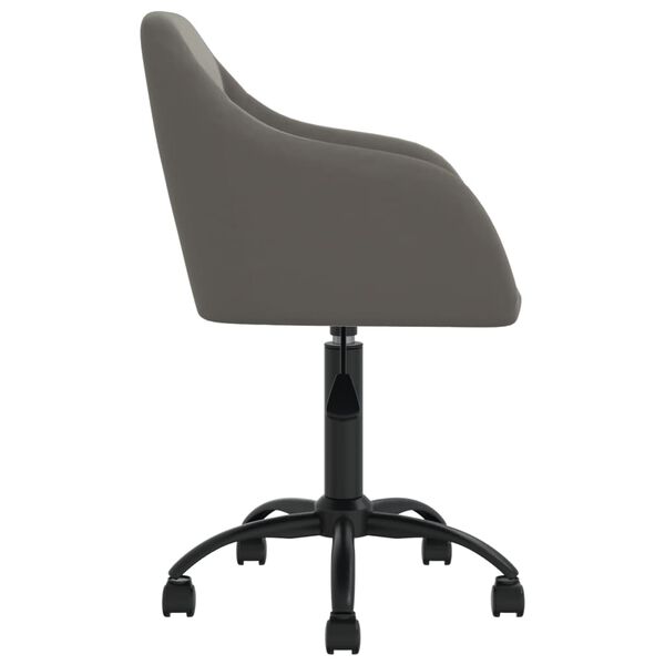vidaXL Sedia da Ufficio Girevole Grigio Scuro in Velluto