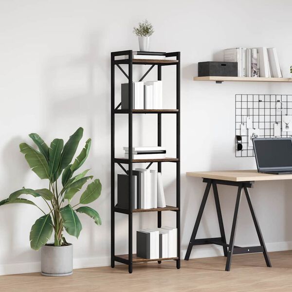 vidaXL Libreria Rovere fum&eacute; 40 x 30 x 155 cm Legno multistrato