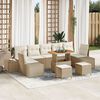 vidaXL Set Divano da Giardino con cuscino 10 pcs Beige e Crema