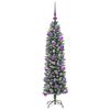 vidaXL Albero di Natale Artificiale Sottile Verde e Bianco 120 cm