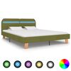 vidaXL Giroletto con LED senza Materasso Verde 150x200 cm in Tessuto