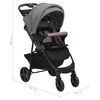 vidaXL Passeggino 2 in 1 Grigio Chiaro in Acciaio