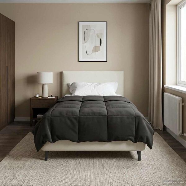 vidaXL Piumone Completo Annuale Antracite 140 x 220 cm Microfibra