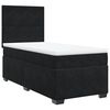 vidaXL Giroletto a Molle con Materasso Nero 100x200 cm in Velluto