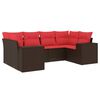 vidaXL Set Divani da Giardino 6 pz con Cuscini Marrone in Polyrattan