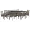 vidaXL Set da Pranzo per Giardino 11 pcs Grigio polyrattan