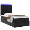 vidaXL Letto con contenitore e LED Nero 90 x 190 cm Pelle Sintetica
