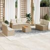 vidaXL Set Divano da Giardino 8 pz con Cuscini Beige in Polyrattan