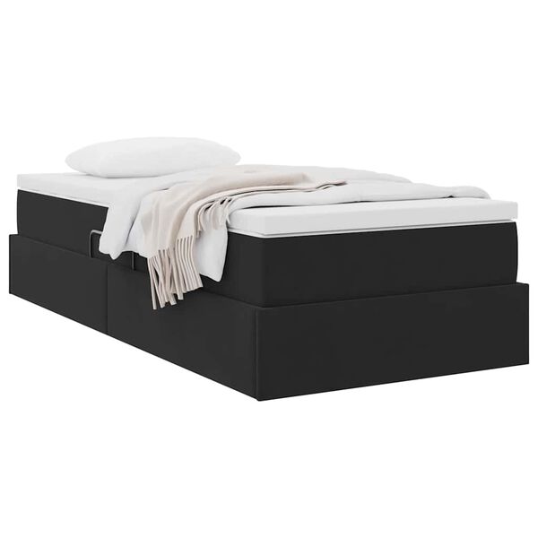 vidaXL Letto con contenitore e materasso Nero 100 x 200 cm Velluto