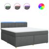 vidaXL Giroletto a Molle con Materasso Grigio Scuro 180x200 cm Tessuto