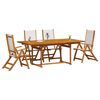 vidaXL Set Pranzo da Giardino 5pz Legno Massello di Acacia e Textilene