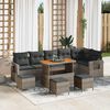 vidaXL Set Divano da Giardino con cuscino 12 pcs Grigio polyrattan