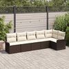 vidaXL Set Divano da Giardino con cuscino 6 pcs Marrone polyrattan