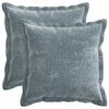 vidaXL Federa 2 pz HOUTEN Azzurro 45 x 45 cm Tessuto Chenille