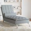 vidaXL Chaise Longue Massaggi Cuscino a Rullo Grigio Chiaro in Tessuto