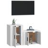 vidaXL Set di Mobili Porta TV 2 pz Bianco in Legno Multistrato