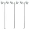 vidaXL Lampade da Terra per Esterni 3pz Argento 215cm in Acciaio Inox