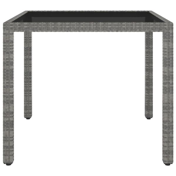 vidaXL Tavolo da Giardino Grigio 90x90x75 cm in Polyrattan