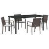 vidaXL Set da Pranzo per Giardino 5 pz Marrone e Nero Rattan in PE
