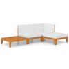 vidaXL Set Divani da Giardino 4 pz con Cuscini in Massello di Acacia