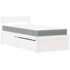 vidaXL Letto Cassetti e Materasso Bianco 90x200 cm Legno Massello Pino