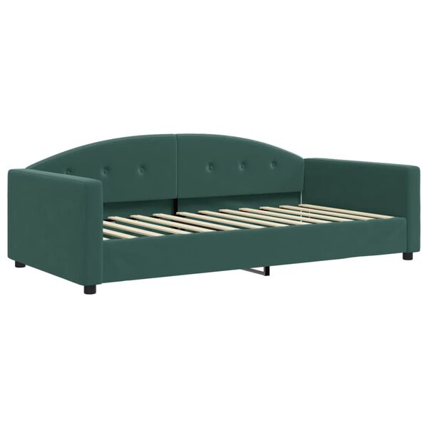 vidaXL Divano Letto Estraibile Materassi Verde Scuro 100x200 Velluto